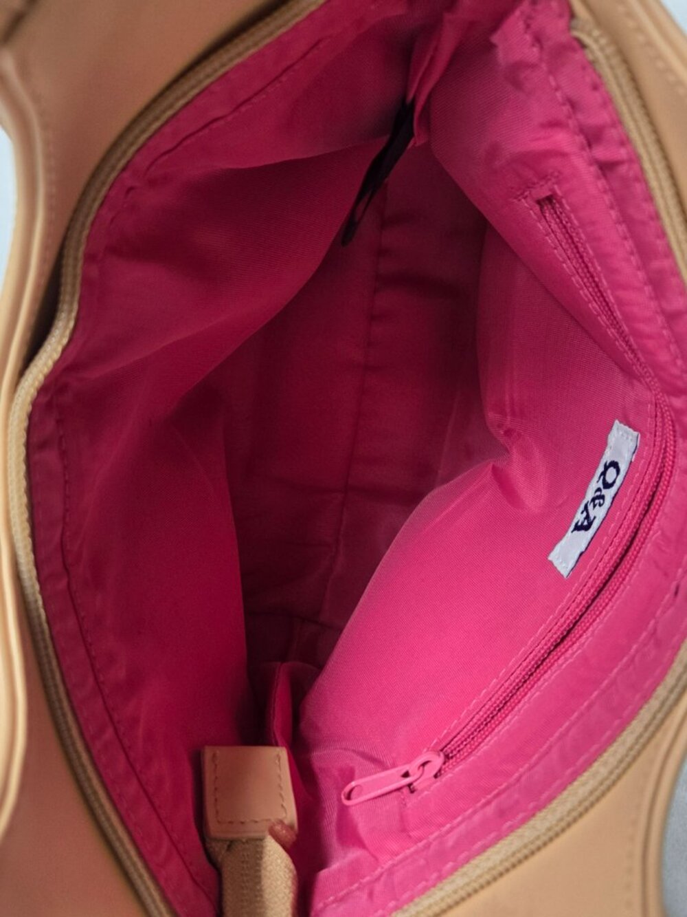 Y2k Denim and Beige Leather Shoulder Bag - Picture 3 of 4